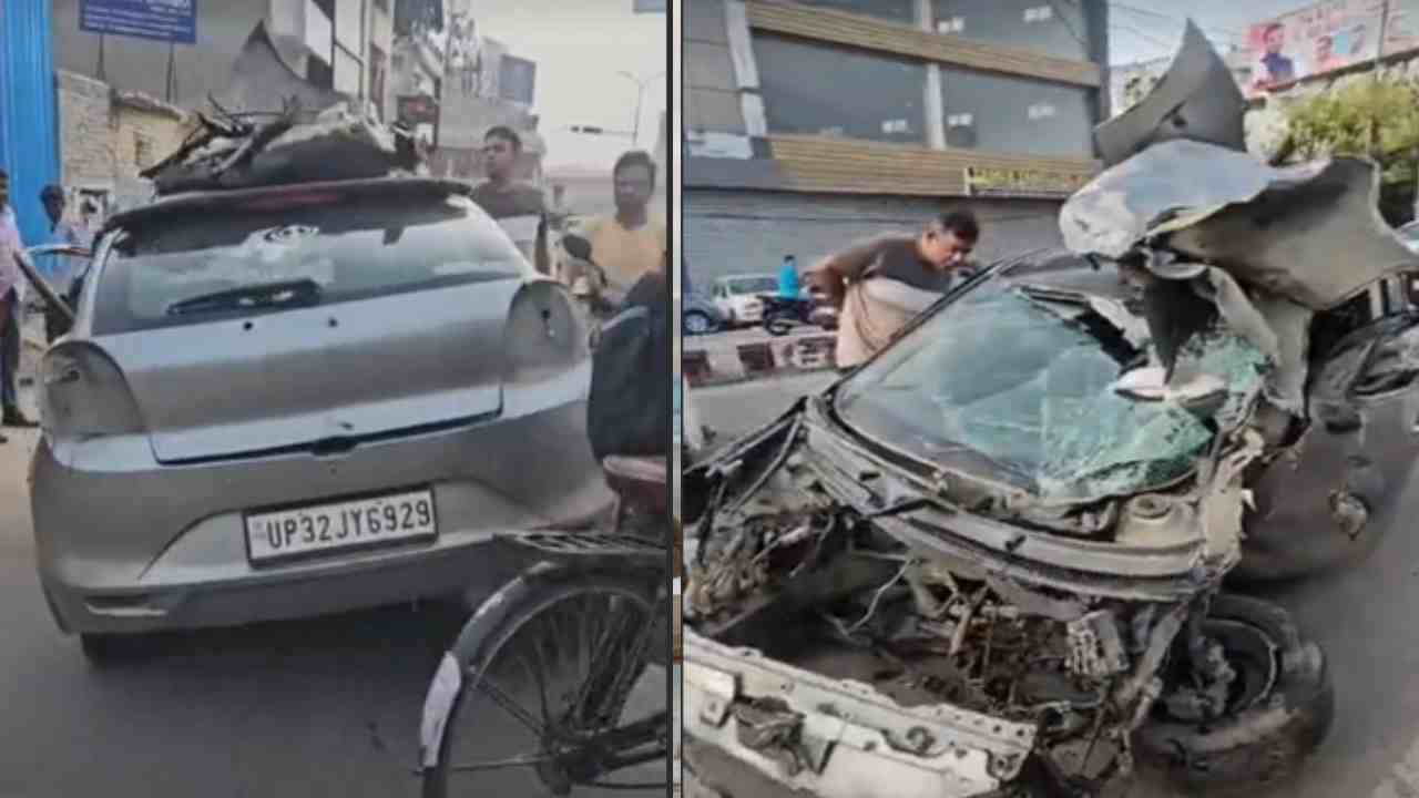 Husainganj Flyover Accident Lucknow (Social Meadia)